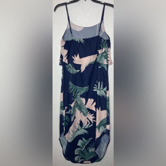 Summer Adjustable Spaghetti Strap Ruffle Split Beach Tropical  Maxi Dress Small - Picture 6 of 12